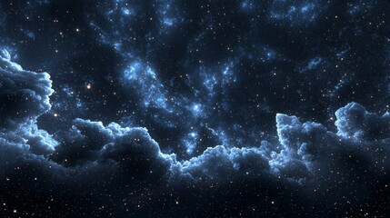 Obraz premium Celestial Dreamscape - 3D Render of Starry Night Sky and Nebulous Clouds for Electronic Product Displays