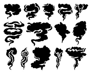 vector set smoke art hand drawn variation doodle cartoon
