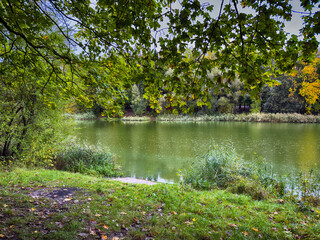 autumn, backgrounds, beautiful, blue, boat, calm, clear, cloud, cloudscape, coastline, edge, environment, forest, green, horizon, idyllic, lake, landscape, majestic, nature, outdoors, panoramic, pond,