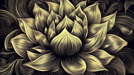 A golden mandala with delicate, intricate patterns, glowing against a royal deep purple velvet background. The gold shines brightly, giving off a regal and luxurious feel.