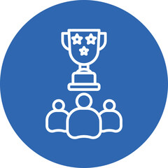 Leadership Trophy line circle icon