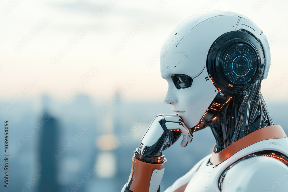 Poster futuristic ai concept, a vivid 3d illustration showcasing advanced technology with a sharp focus on 