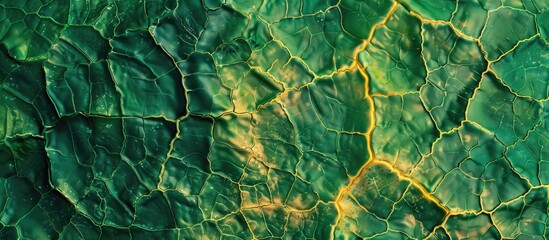 Obraz premium Abstract background with green and yellow leaf veins texture suitable for copy space image