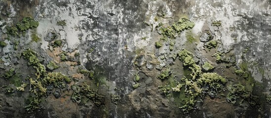 Obraz premium Detailed wall texture featuring mold spots moss damaged paint layers and grunge strokes ideal for studying anti fungal paints in a copy space image