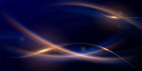 Naklejka premium blue abstract background with luxury golden elements vector illustration