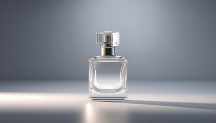 Product picture of perfume bottle advertising poster Simple, elegant design, looks expensive.