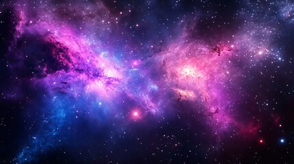 Fototapeta premium A space image featuring stars and a radiant purple-blue star at its core