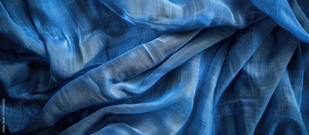 Poster abstract blue fabric texture with white vignette ideal as a copy space image for backgrounds
