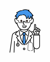 白衣を着た説明する医者