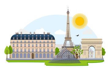 Paris. panorama of the city of Paris. Postcard of Paris