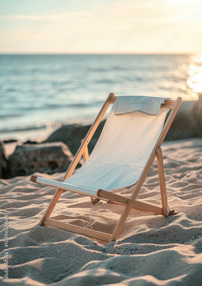 Poster Beach chair  furniture summer tranquility.