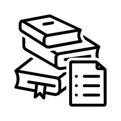Vector black line icon for Booklist