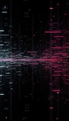 Abstract digital data visualization featuring vibrant lines on a dark background, perfect for technology, data analytics, or futurism themes.
