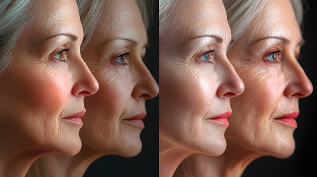 Article on long-term facelift effects, featuring before-and-after images highlighting the reduction of fine lines and deep wrinkles, with smoother, tighter skin over time