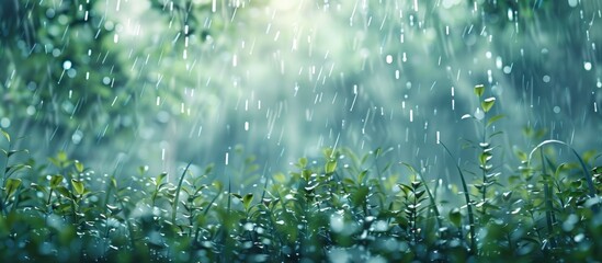 Image overlays depicting realistic rain with a drizzling effect and water droplets with copy space image
