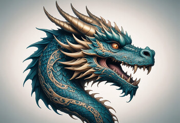 a photo of dragon with horror look generative AI