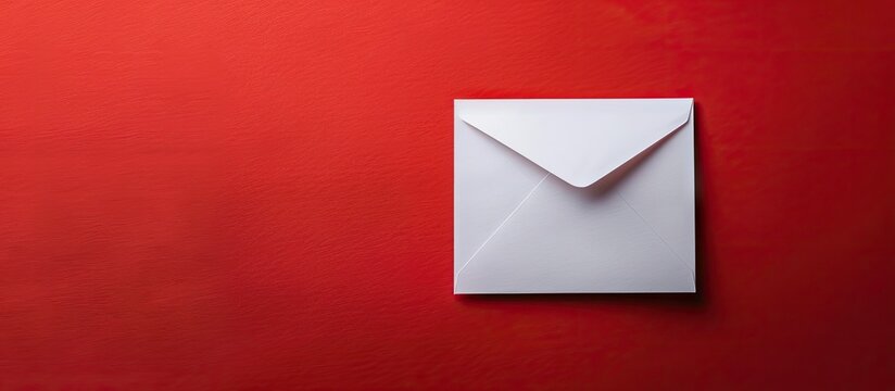 Message welcoming someone on pieces of paper against a red background serving as a symbolic welcome aboard image with copy space available