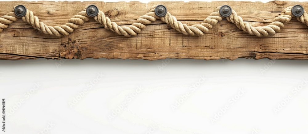 Poster a wooden board corner with a hemp rope frame creates a designated space perfect for inserting images