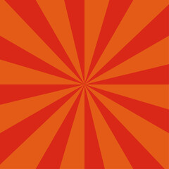 オレンジ色の背景に真ん中から赤色の集中線