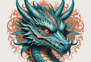 a photo of dragon with horror look generative AI