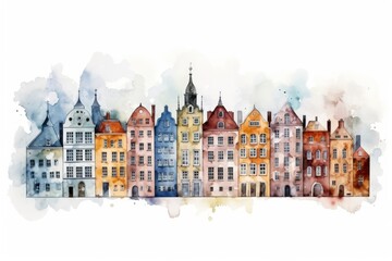 Fototapeta premium Building architecture painting city.