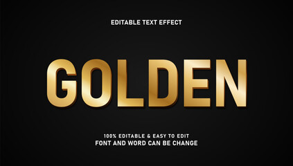 Gold effect text with a modern and elegant 3D style that can be edited