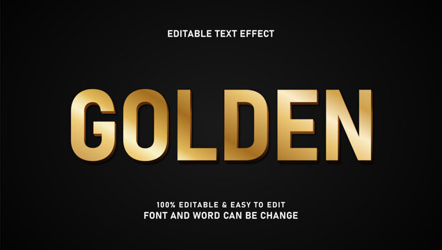 Gold effect text with a modern and elegant 3D style that can be edited