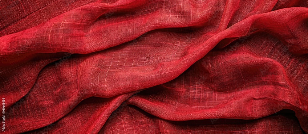 Aufkleber red cotton fabric with a cloth texture for a textile background design featuring ample copy space im