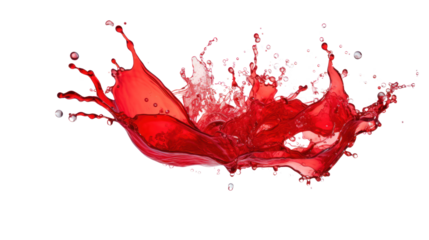Red juice splash Isolated from the white background.
