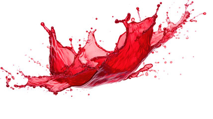 Red juice splash Isolated from the white background.