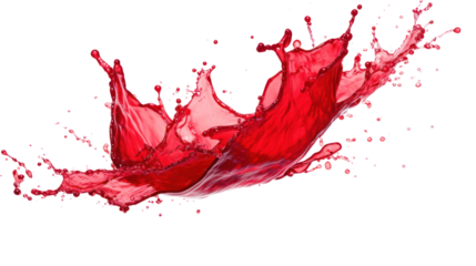 Red juice splash Isolated from the white background.