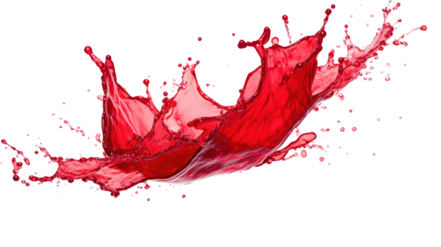 Red juice splash Isolated from the white background.