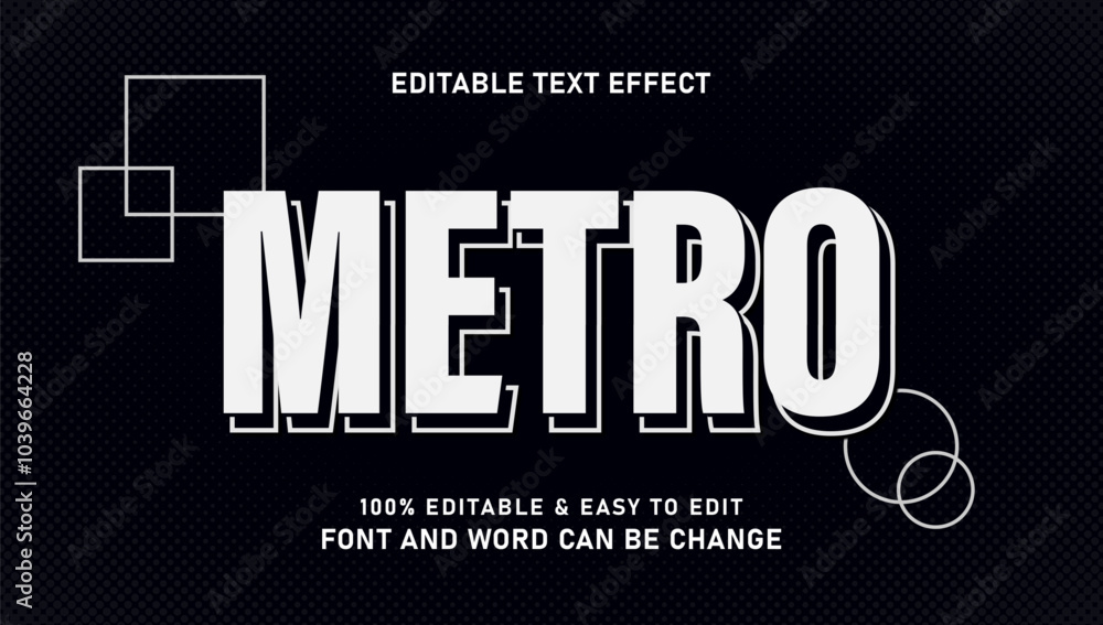 Poster text effects with a modern 3d style that can be edited