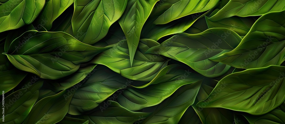 Aufkleber nature themed texture background featuring abstract green leaves ideal for design with copy space im