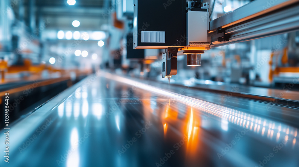 Poster close-up of polyethylene film being cut into precise lengths by automated machines, with the sleek, 