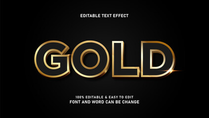 Gold text effect with a modern and elegant 3D style that can be edited