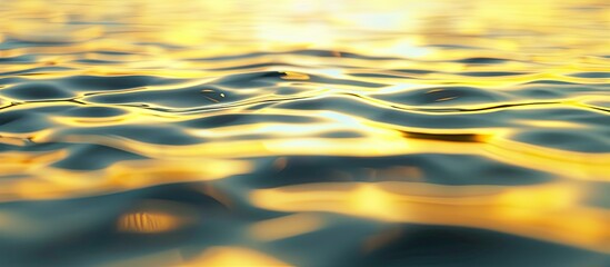 Close up image of a calm water surface with yellow ripples providing a serene backdrop resembling a soft wallpaper with textural details ideal as a copy space image