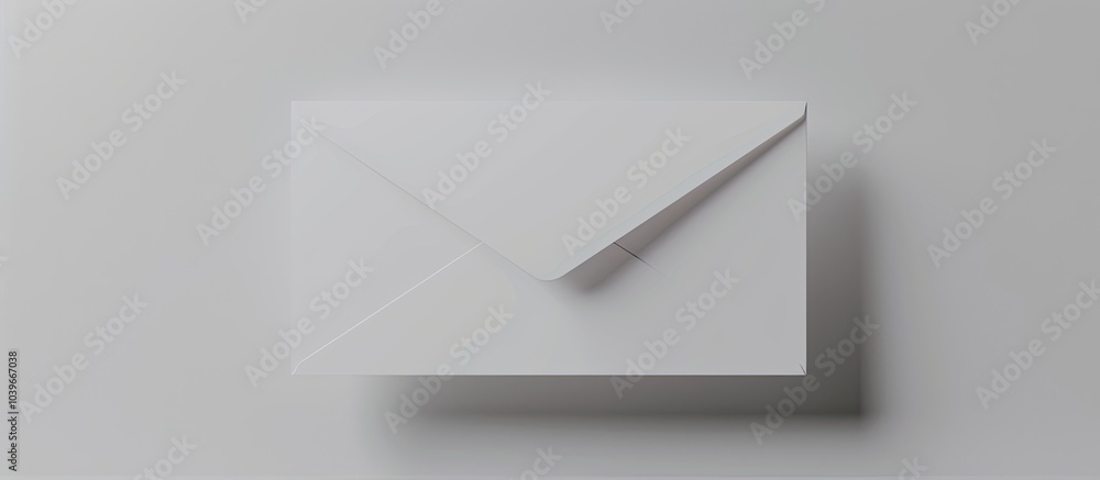 Poster white envelope on white backdrop with copy space image