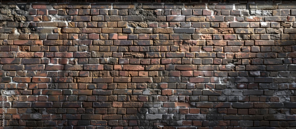 Poster brick wall with a mix of old and new bricks providing a suitable background for design and presentat