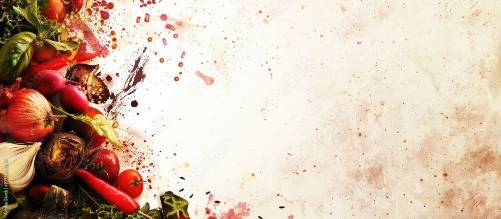 Poster a food themed border with space for text or images. with copyspace image