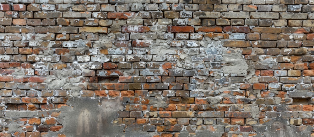 Poster a brick wall with a mix of old and new bricks ideal as a background for designs and presentations cr