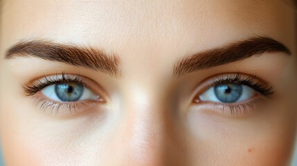 Obraz premium Close-up images of the forehead and eye area before-and-after Botox treatment, highlighting smoother skin for a blog on facial rejuvenation, Soft Lighting, Photorealistic