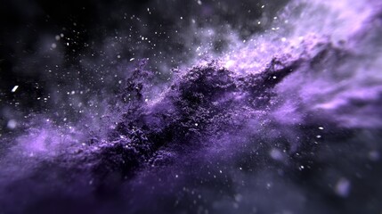 Obraz premium A tight shot of a purple-black backdrop filled with numerous stars and drifting dust