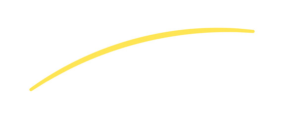 ラフに書いた1本の黄色い線のあしらい - シンプルでおしゃれなアンダーラインのデザイン素材