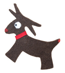 Christmas new year deer Rudolph isolated on transparent background PNG macro