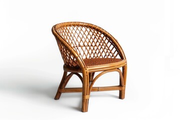 Fototapeta premium Rattan chair isolate on white background with clipping path