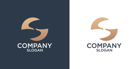 letter s geometric abstract logo design vector