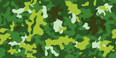 Camo pattern design. Military camouflage fashion print texture. Forest green camouflage graphic design. © Tupungato