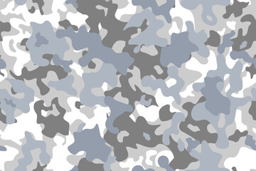 Army camo seamless print. Winter snow camouflage military pattern graphic print for fashion.