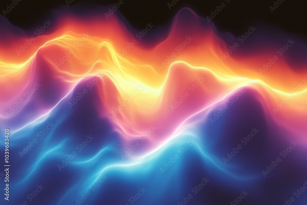 Poster generative modern illustration of a dark blue purple gradient web banner design with grainy textures